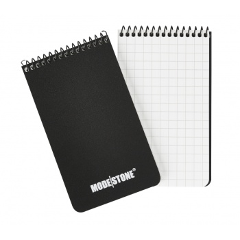 MODESTONE A103 76x130 mm TOP SPIRAL waterproof notebook BLACK 30sheets/60pages