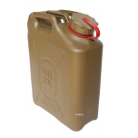 20L Military FUEL jerrycan FIELD DRAB Scepter 05482R / Red strap notes PETROL