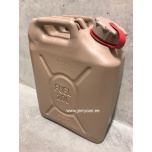 05577R Scepter jerry can (military fuel can) 20L Sand / Red strap notes PETROL